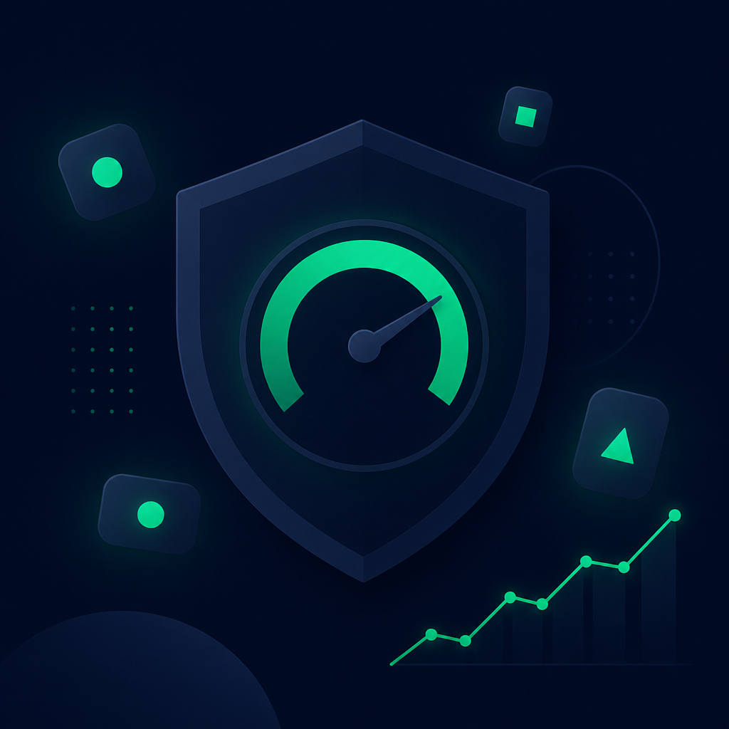 Illustration of an entity-health gauge tracking SAM renewals and NAICS codes